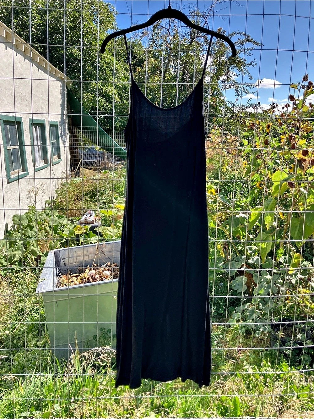 Christy Dawn Black Recycled Fabric Midi slip